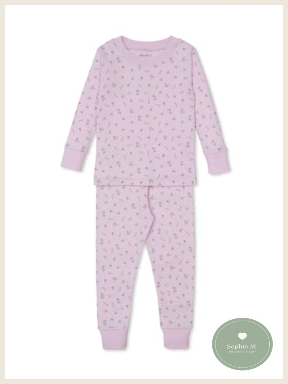 Baby Girls Pima Cotton Snug Fit Two Piece Pajama Set Long Sleeve
